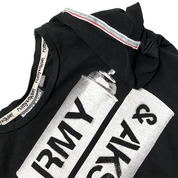 Romy & Aksel Black Spray Paint Can Tunic - Picture 2 of 3